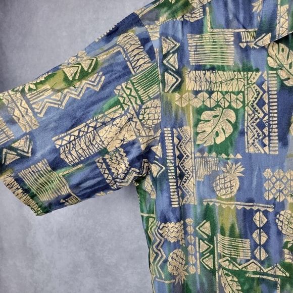 Tori‎ Richard pineapple Costal Beach M Hawaiian Aloha Men Shirt short-sleeved - Picture 6 of 11